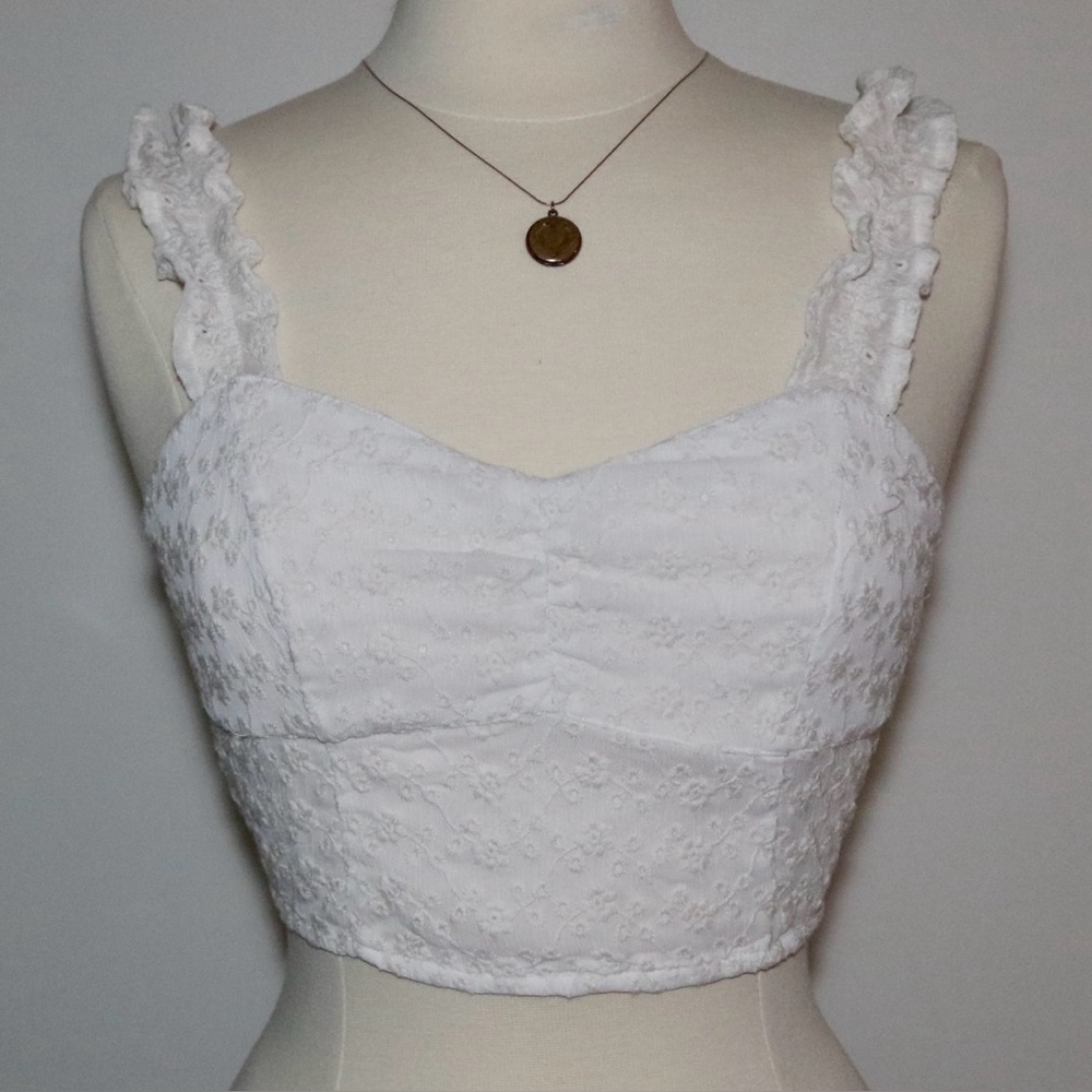 Ruffle strap crop top